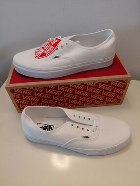 Vans White Canvas Low-Top Sneakers